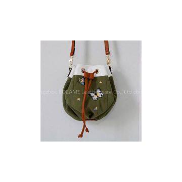 Embroider Canvas Bucket Bag