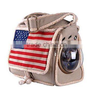 CATS CARRIERS BAG WITH BUBBLE AND USA FLAG INNOVATIVE PET PRODUCTS
