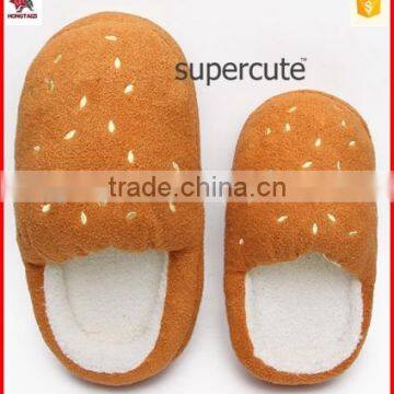 2016 Most Popular Bread Hambourger Shape Plush Indoor Slipper photo-2