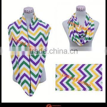 100% cotton soft nursing scarf Wholesale Autumn Winter nursing infinity scarf with chevron pattern