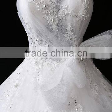 Hot Sale Embroidered A-Line Off-Shoulder Lace Wedding Dress F11701 photo-4