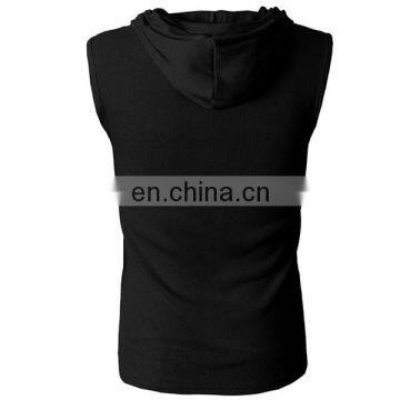 professional custom gym sleeveless hoodie