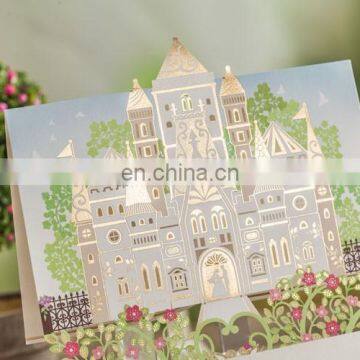 New Arrival 6026 Love Tree Fairy Castle Wedding Invitation Cards