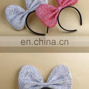 Hotest Cute Sequin Bow Big Ear With 1cm Satin Headband for Kids photo-3