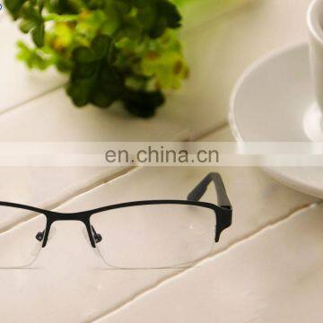 MOQ 1Piece New Arrival with Rubber Soft Touch Temple Rectangular Metal Half Rim Stock German Eyeglass Frames