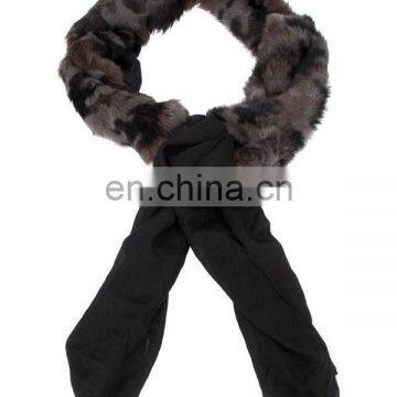 scarf with genuine rabbit fur /#00S19/dyed color