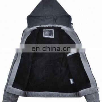 2016 New Design High Density Men Cotton Washed Hoodie Jacket photo-3