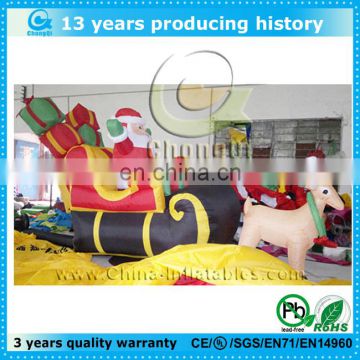 Cheap outdoor inflatable christmas santa in train,outdoor lighted christmas train,outdoor inflatable christmas santa