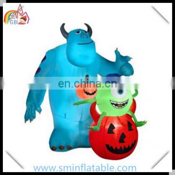 Halloween inflatable monster, inflatable pumpkin with monster , led light products for promotion