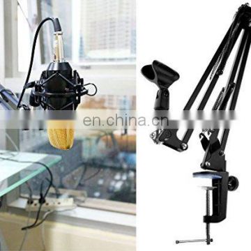 Professional Microphone Stand, Flodable Mic Stand Mic Arm Suspension Boom Scissor Arm Stand for Radio Broadcasting Studio