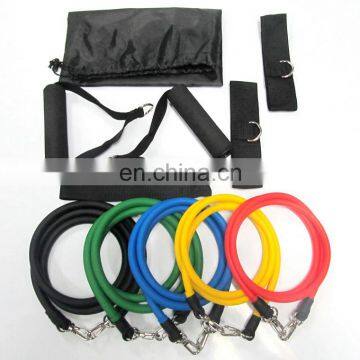 11pcs Latex Resistance Tube Band Kit with door anchor and foam handle
