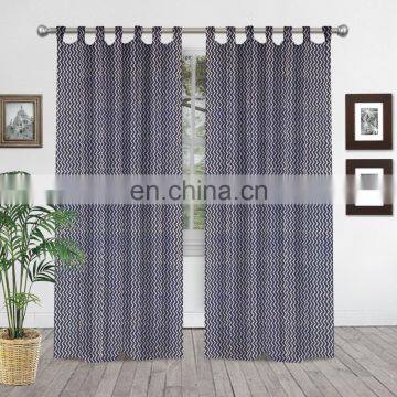 Boho Cotton Hand Block Printed Multicolor Window Door Curtains Home Decor