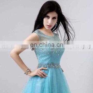 Wholesale Cap Sleeve Open Back Crystal Beaded Short Cocktail Dress Party Dresses AJ032 photo-6