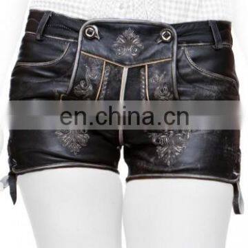 German leather shorts Oktoberfest leathershorts black vinatge Women Bavarian-Oktoberfest-Trachten-Short-Lederhosen-All-Size