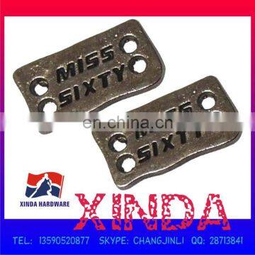 18 x 10mm Metal Label, Made of Alloy, Sank Logo with Plating Finish, Customized/OEM Orders Welcomed