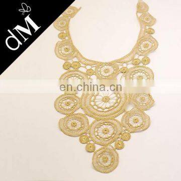 Gold metallic lace trim for garment decoration CNL0052