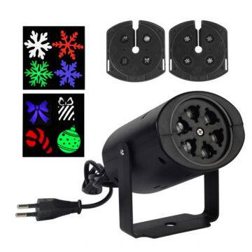 Snowflake Laser Projector Lamps Home indoor LED Stage Light Bowknot Jingle bell Holiday Party Christmas Decoration Light