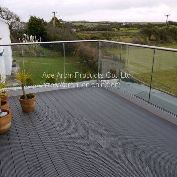 Popular Aluminum Glass Balustrade Design / Interior Aluminum U Channel Glass Railing