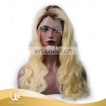 2017 Hot New Arrival Fashionable Shining Style 4b/613 Color 100% Virgin Human Hair Full Lace Wig