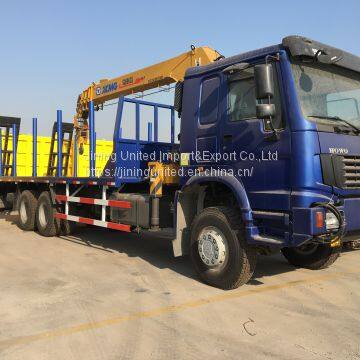 Sinotruck-HOWO ZZ1257N4647N1 6*4 Flatbed Cargo Truck with Crane