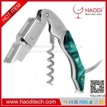 Green Color Professional Stainless Steel with Moonstone Resin Inlay All-in-one Corkscrew, Bottle Opener and Foil Cutter