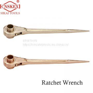 Non-spark commutator lever ratchet wrench aluminum bronze 22mm