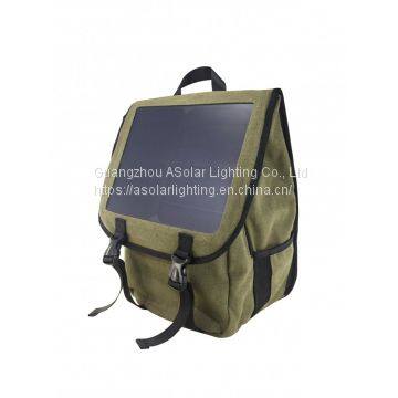 Lightweight nylon waterproof backpack with solar charger solar bag laptop