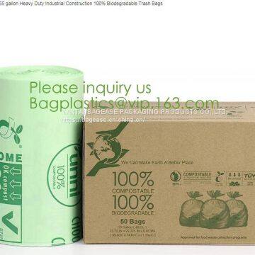 Biodegradable and Compostable Garbage Bin Liners, Kitchen Bin Liner Compostable Flat Trash Bag on Roll, Bin Liner in Rol