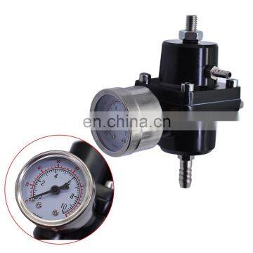 Universal Aluminum Adjustable 1-140 PSI Fuel Pressure Regulator+W/Gauge Black photo-3