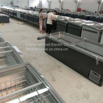 Meatball freezer manufacturer, seafood freezer trade wholesale, supermarket island cabinet factory direct sales
