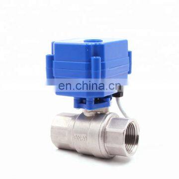 brass ss304  3.6v 5v 12v 24v 110v 220v DN15 DN20 1" CWX-15N 2 way mini electric motorized water ball valve for water irrigation