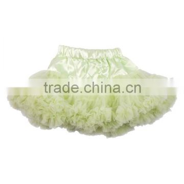 Hot girls in mini skirts picture 2016 baby green satin fabric tutu skirt