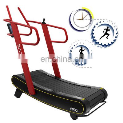 hot sale commercial non-motorized curved self-generating curved manual treadmill curved treadmill running machine