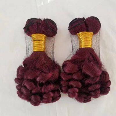 KHH Dark Wine Colour 99J Straight Human Hair Weave Bundles With Lace Closure , 99J Virgin Hair Colored Bundles With Lace Frontal