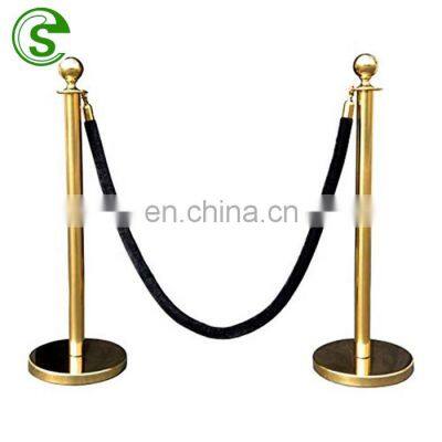 Ball top Stainless Steel Queue Pole Stand Stanchion crowd control rope barrier for car show bank Hotel Museum