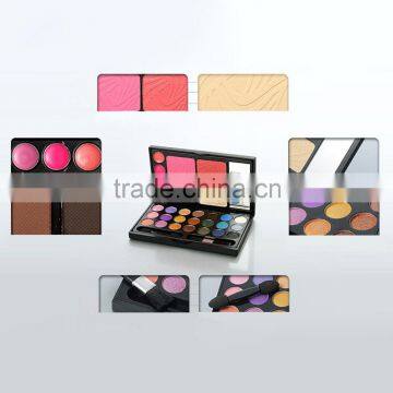Multi-color blusher/rouge/blush powder makeup palette including eyeshadow,lip gloss blusher