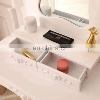 3 Drawers Makeup Dressing Table With Irregular Single Mirror photo-5