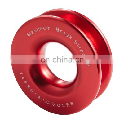 Auto Trailer parts Red Snatch Ring Aluminum Recovery Ring 41000lbs for 3/8'' 1/2'' Rope light weight