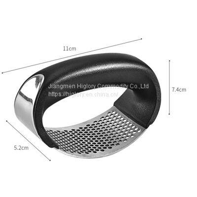 Garlic Press Grater Stainless Steel Mincer and Crusher With Silicone Roller Peeler Easy to Clean photo-3