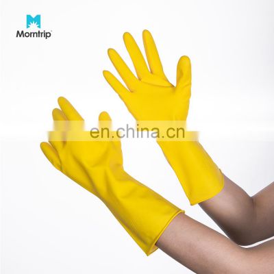 Cheaper Dish Washing Latex Household Gloves Rubber Kitchen Cleaning Gloves Yellow Rubber Gloves