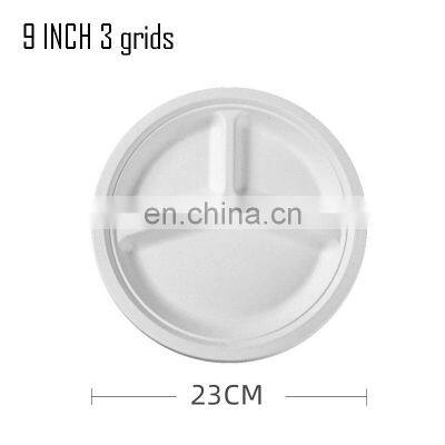 Wedding Romantic Barbecue Birthday Cake Leaf Plate Environmental Compostable Handmade Disposable Bamboo Round Plates photo-2