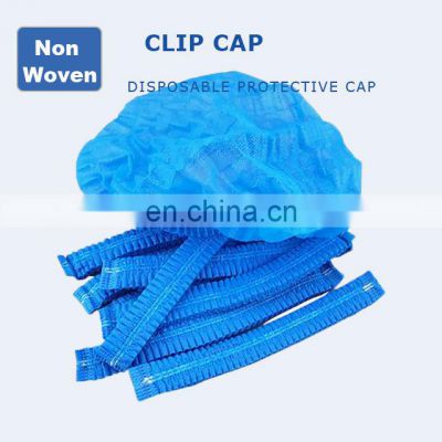 Disposable Non Woven PP Head Hair Cover Strip Mob Clip Surgical Doctor Nurse Bouffant Cap