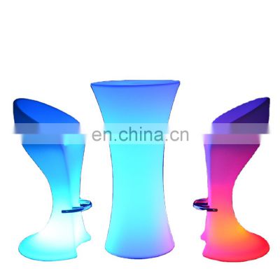 party lounge furniture /Led PE Light Up Chair for Restaurant Discotheque Pub Used Glowing Bar Table