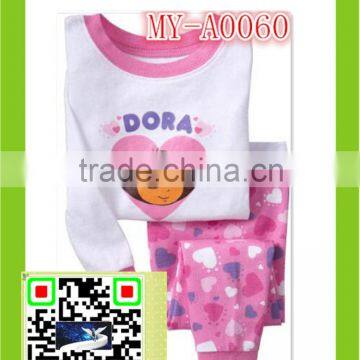 lovely cute walmart girl's cotton parallel pajamas MY-A0060