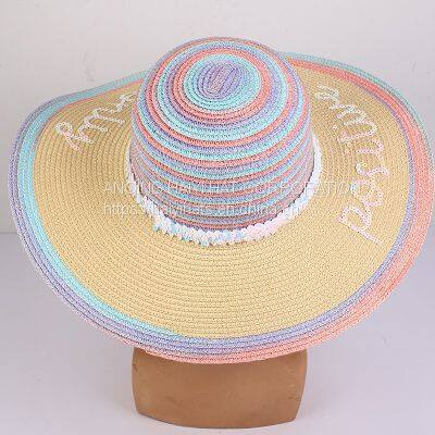 Summer Colorful and Fashionable Woven Sun Shading and Sunscreen Dome Straw Hat, Seaside Vacation Beach Hat photo-4