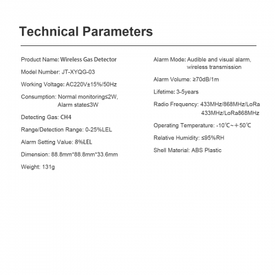 Wireless Gas Detector CH4 Leakage Fire Alarm Security Alarm photo-5