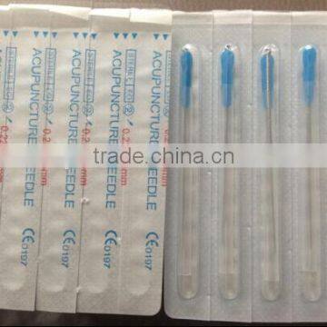 Nickel Plated Handle Acupuncture Needles With Tube CE & ISO