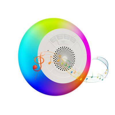 OEM Mini Stereo Bluetooth Shower Speakers Colorful IPX7 Waterproof Portable Wireless Sound RGB LED Lighting Battery Powered