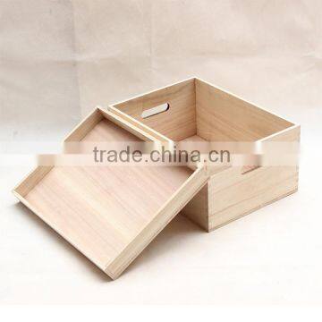 High Quality Eco-friend Big Size Pine Wooden Storage Box Wholesale With Lid