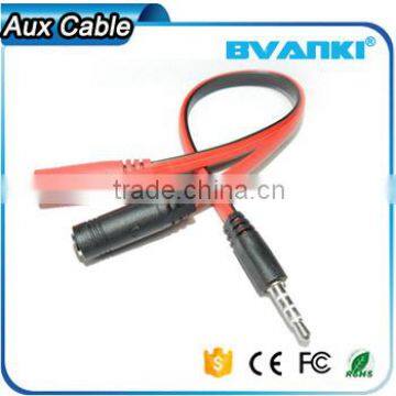 new products 2016 2 male 1 female 3.5mm heardphone y splitter aux/headphone cable free samples